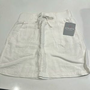 Athleta White Linen Blend Skirt
